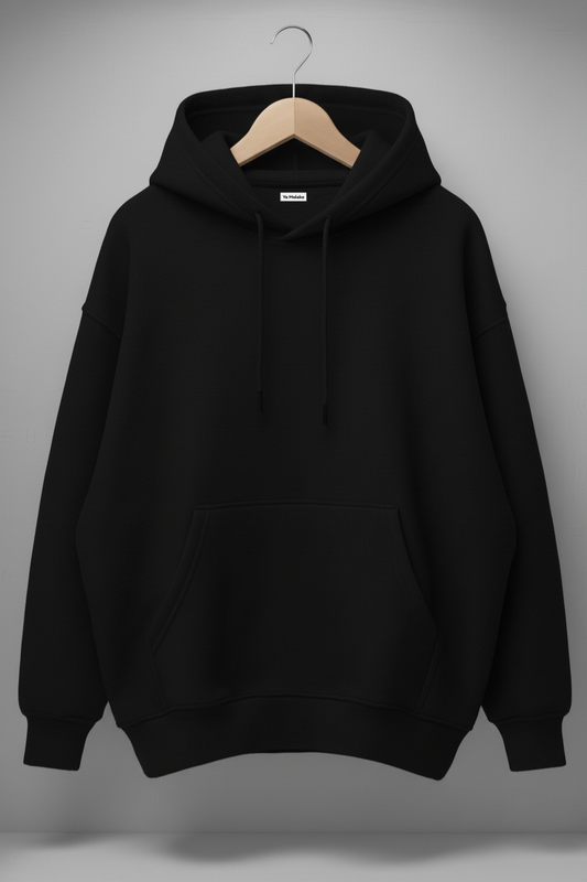 Premium Oversized Plain Hoodie PL-002-Black
