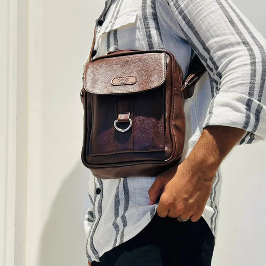 Stylish Men’s Sling Bag in Brown Color – A-009