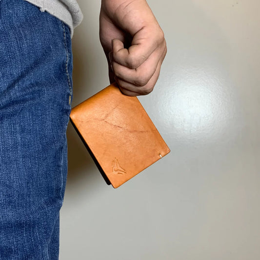 Leather Purse For Men in Orange Color – WAL – 005