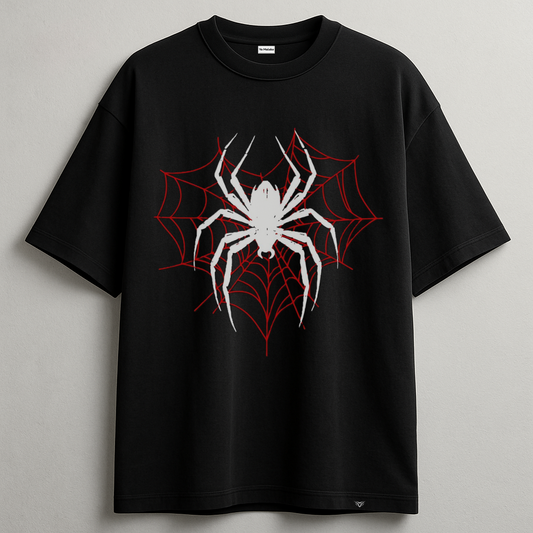 Spider Oversized Black Tee-DP-048-BL