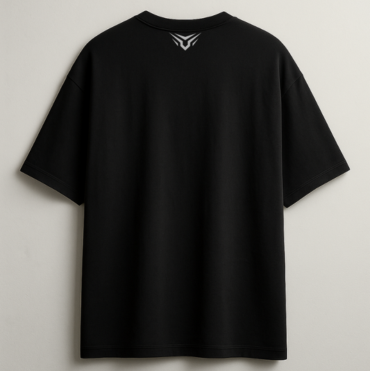llusion Face Oversized Unisex Black Tee-SP-002-BL