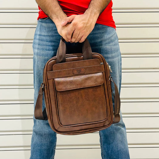 Cross Messenger Bag | Brown Pre Pocket – A-001