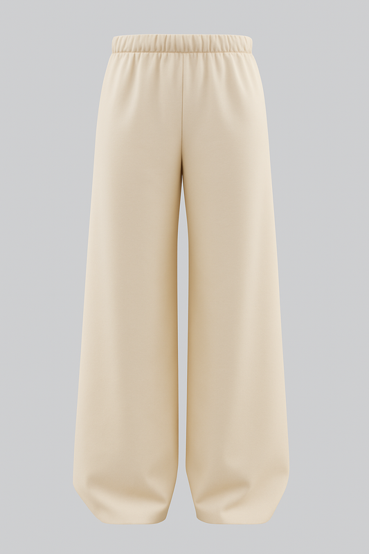 Off White Heavyweight Baggy Cotton Bottoms-BT-007-WH