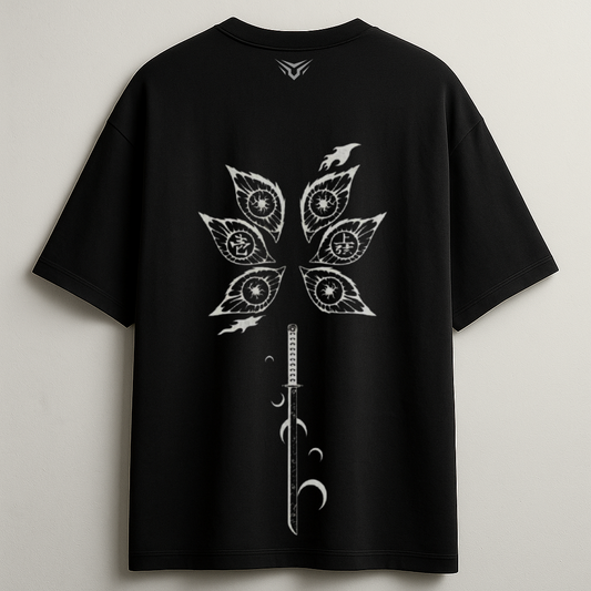 Demon Slayer Black Oversized Tee-DP-041-BL