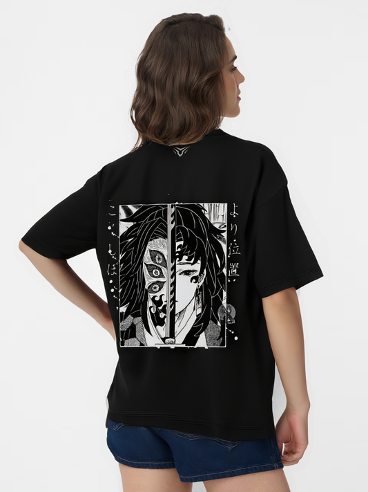 Yoriichi Tsugikuni Oversized Streetwear Tee-DP-024-BL
