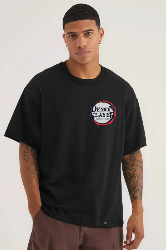 Kyōjurō Rengoku Oversized Black Tee-DP-020-BL