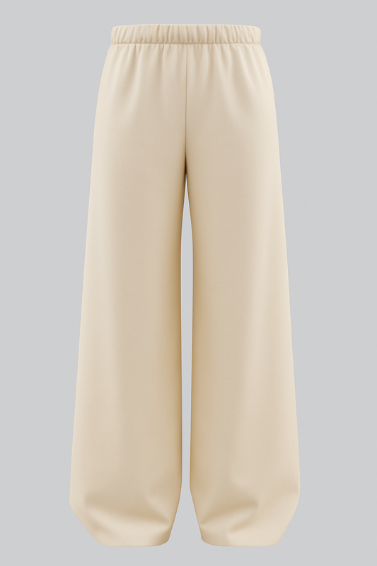 Off White Heavyweight Baggy Cotton Bottoms-BT-002-WH