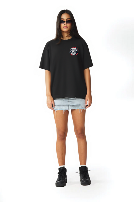 Nezuko Kamado Oversized Black T-Shirt for Women-DP-022-BL