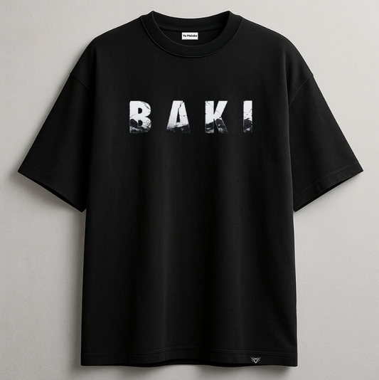 BAKI Inspired Unisex Black Oversized Tee-DP-007-BL