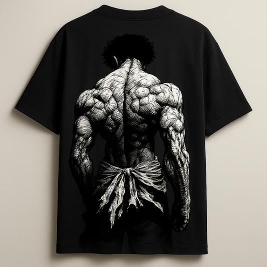 BAKI Inspired Unisex Black Oversized Tee-DP-007-BL