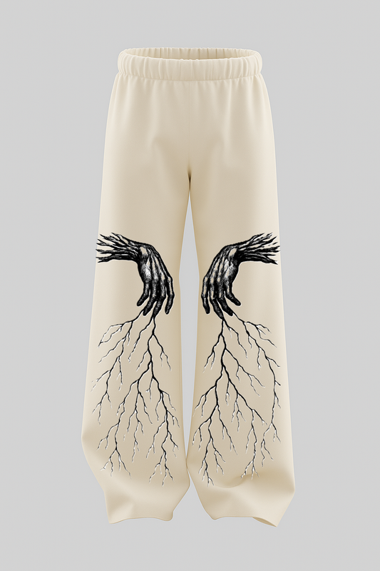 Off White Heavyweight Baggy Cotton Bottoms-BT-003-WH