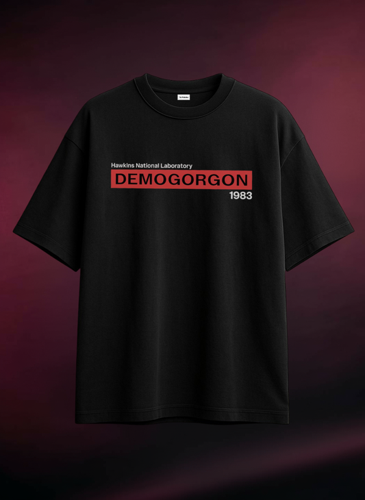 The Demogorgon Oversized Black Tee-DP-063-BL