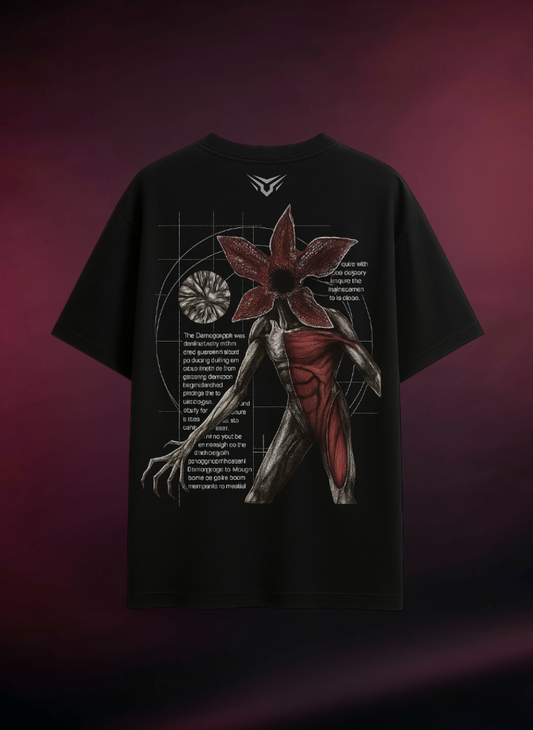 The Demogorgon Oversized Black Tee-DP-063-BL