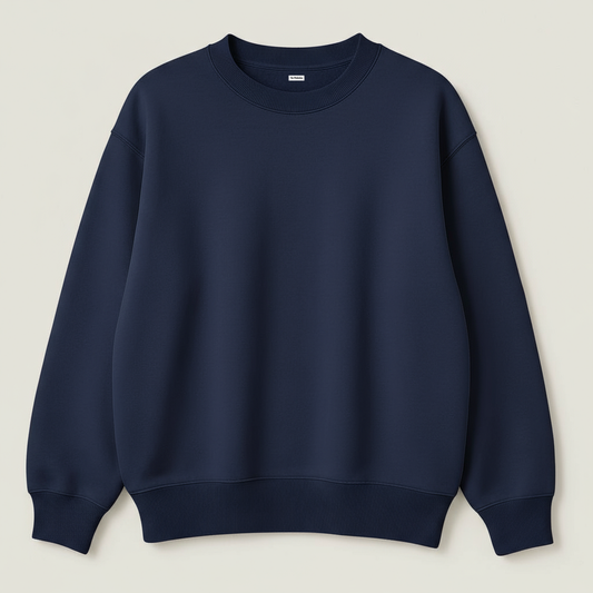 Classic Oversized Plain Sweatshirt PL-003-Navy Blue