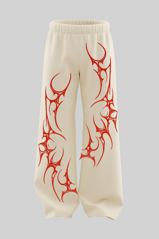 Off White Heavyweight Baggy Cotton Bottoms-BT-005-WH