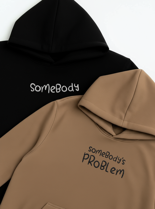 Somebody, Somebody's Problem Embroidered Hoodie & Sweatshirt Combo-EM-006