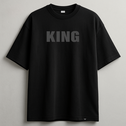 King Oversized Black Tee-DP-047-BL