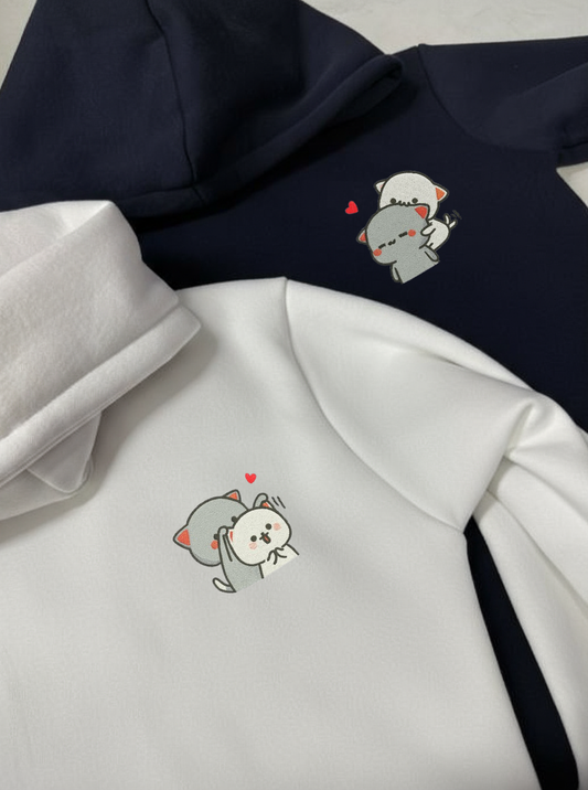 Peach & Goma Embroidered Hoodie & Sweatshirt Combo-EM-001