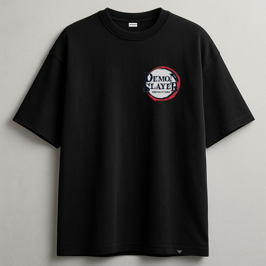 Demon Slayer Black Oversized Tee-DP-040-BL