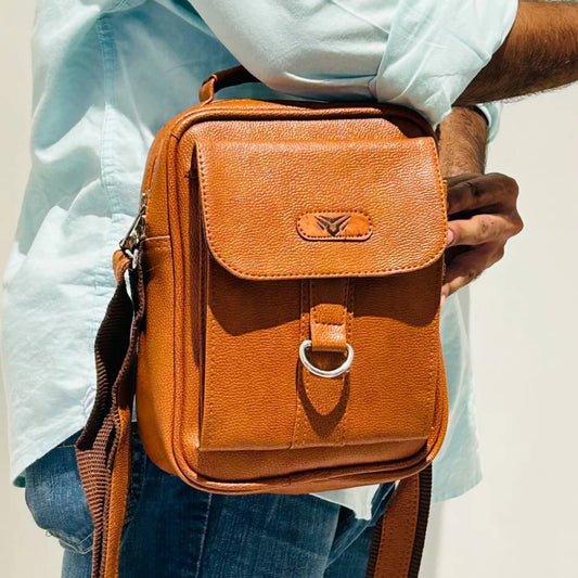 Stylish Men’s Sling Bag in Tan Color – A-009
