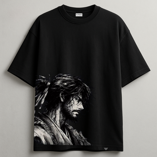 Miyamoto Musashi Oversized Black Tee-DP-006-BL