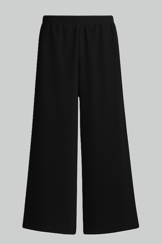Jet Black Heavyweight Baggy Cotton Bottoms-BT-007-BL