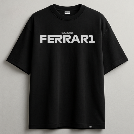 Ferrari Oversized Black Tee-DP-015-BL