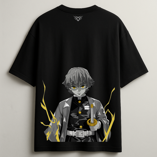 Zenitsu Agatsuma Black Oversized Tee-DP-043-BL