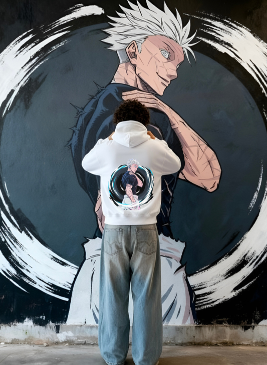 jujutsu kaisen Oversized Hoodie DP-0025-Off White