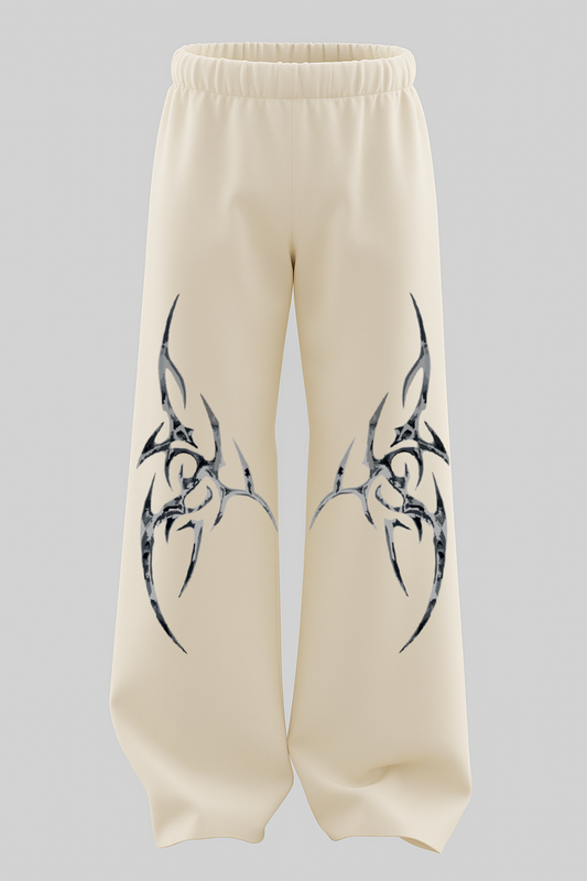 Off White Heavyweight Baggy Cotton Bottoms-BT-001-WH