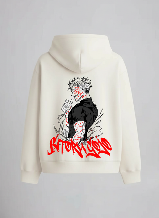 jujutsu kaisen Oversized Hoodie DP-0033-Off White