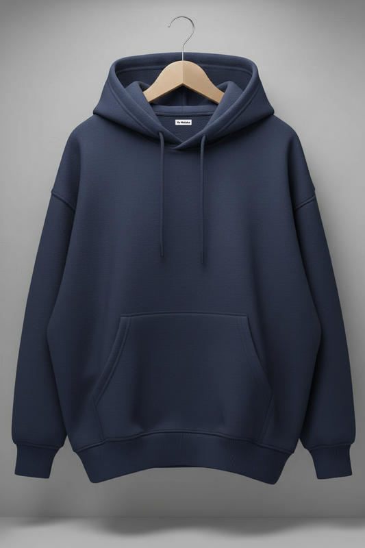 Premium Oversized Plain Hoodie PL-003-Navy Blue