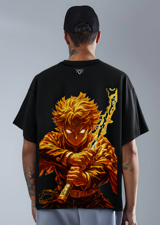 Zenitsu Agatsuma Black Oversized Tee-DP-031-BL