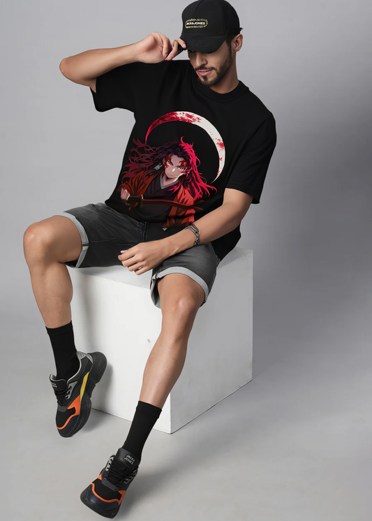 Yoriichi Tsugikuni Oversized Black T-Shirt-DP-028-BL