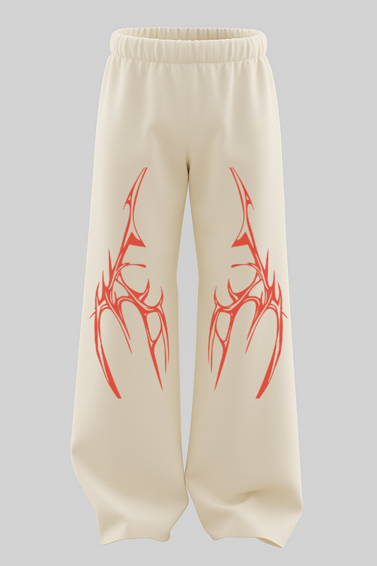 Off White Heavyweight Baggy Cotton Bottoms-BT-002-WH