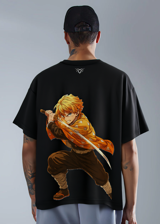 Zenitsu Agatsuma Black Oversized T-Shirt-DP-035-BL