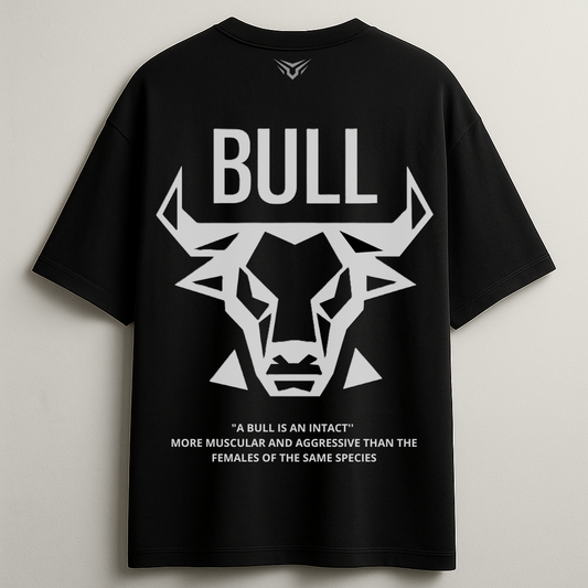Bull Oversized Black Tee-DP-042-BL