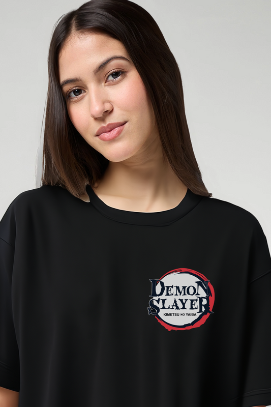 Shinobu Kocho Black Oversized Tee-DP-038-BL