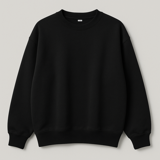 Classic Oversized Plain Sweatshirt PL-002-Black
