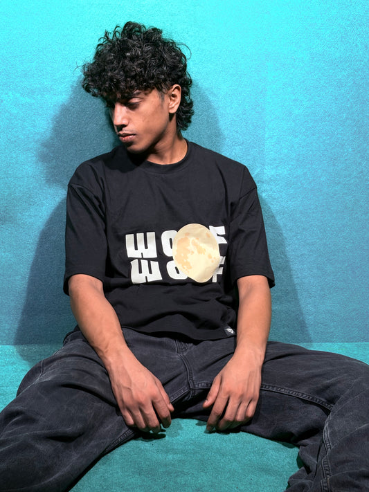 Wolf Oversized Black T-Shirt-DP-002-BL