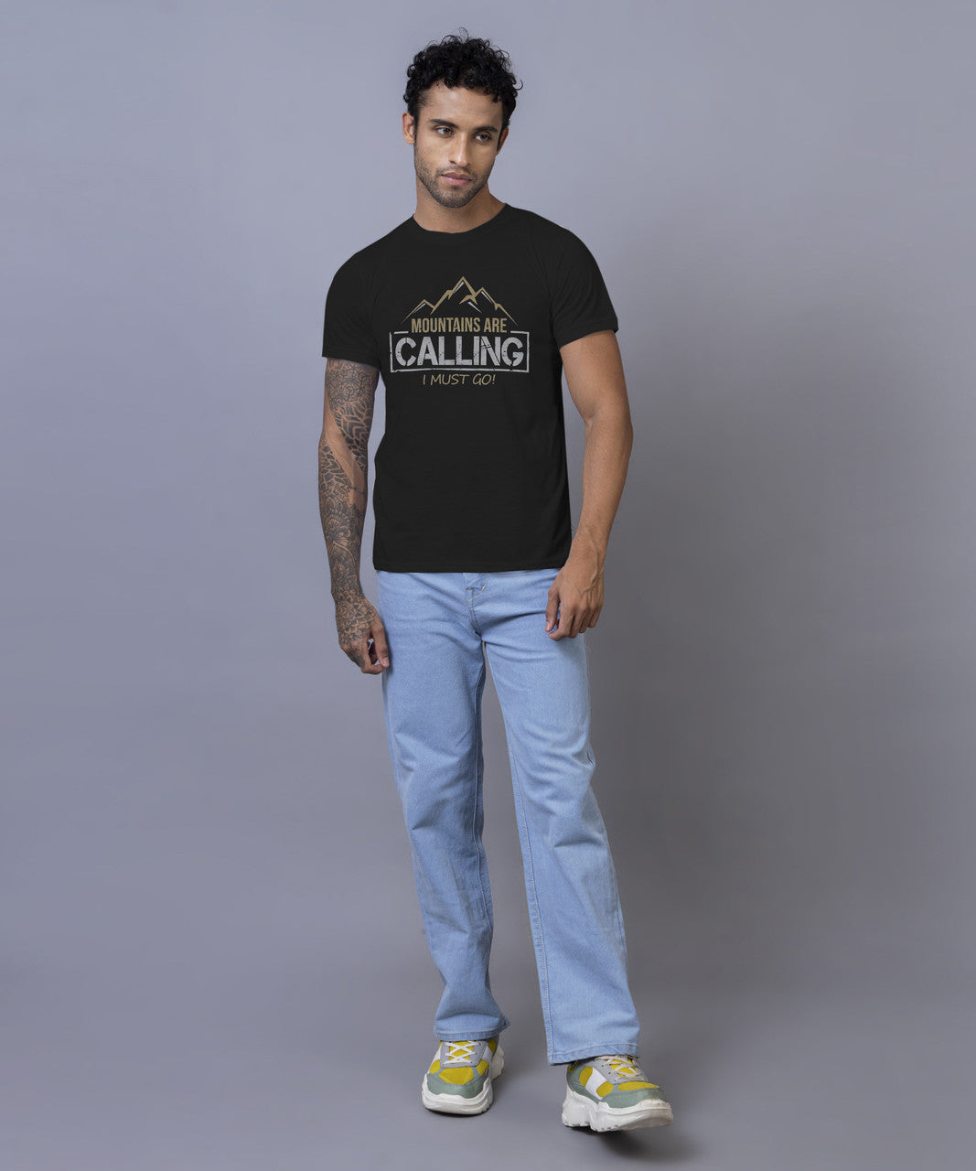 YaMaleko Casual Printed T-Shirt for Men-009-BL