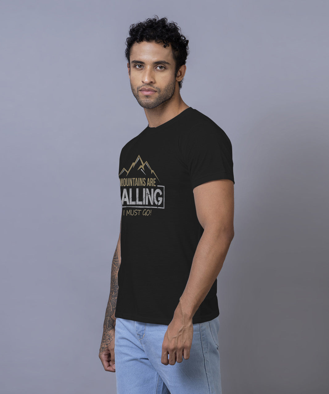 YaMaleko Casual Printed T-Shirt for Men-009-BL