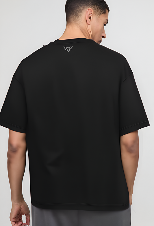 llusion Face Oversized Unisex Black Tee-SP-002-BL