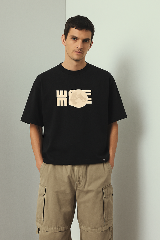 Wolf Oversized Black T-Shirt-DP-002-BL
