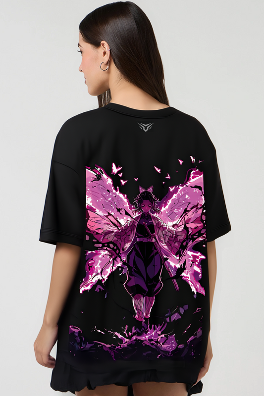 Shinobu Kocho Black Oversized Tee-DP-038-BL